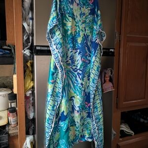 Lilly Pulitzer Blue & Green Patterned Scarf